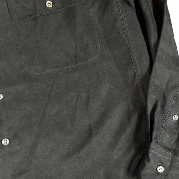 RARE VTG 90s RALPH Ralph Lauren Long Sleeve Button Up Shirt SILK Black Mens 2 M - Picture 5 of 7